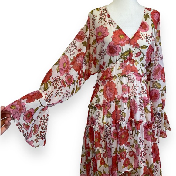 Steve Madden The Sol Dress Vintage Rose Hi-Lo Maxi - Picture 6 of 9